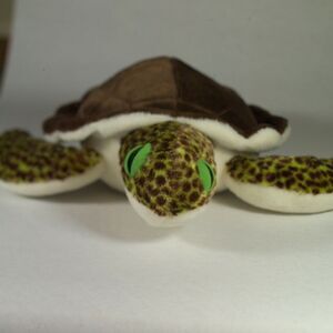Wild Republic Plush Sea Turtle Stuffed Animal Green Speckled Brown 13 inch